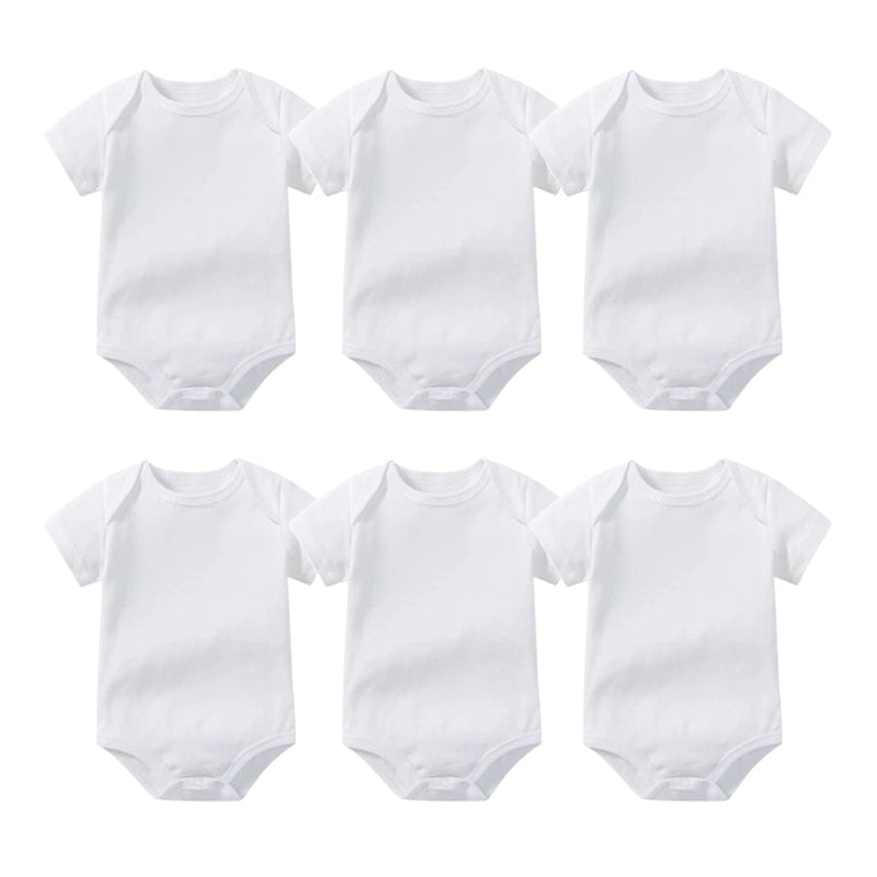 100% Cotton White BABY ROMPER 3PC/8PC - MaternalLOVE MaternalLOVE