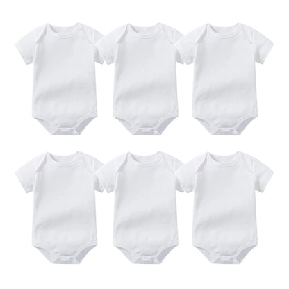 100% Cotton White BABY ROMPER 3PC/8PC - MaternalLOVE MaternalLOVE