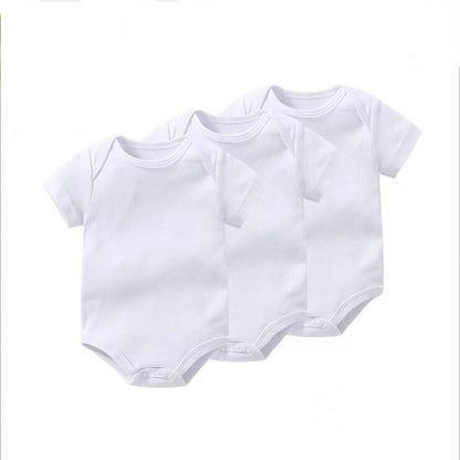 100% Cotton White BABY ROMPER 3PC/8PC - MaternalLOVE MaternalLOVE